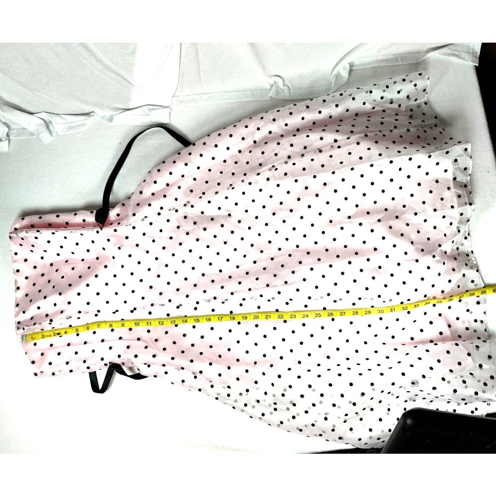 Papell Boutique Womens Pink 50s Boned Strapless Polka Dot Chiffon Dress 8 - Picture 7 of 16
